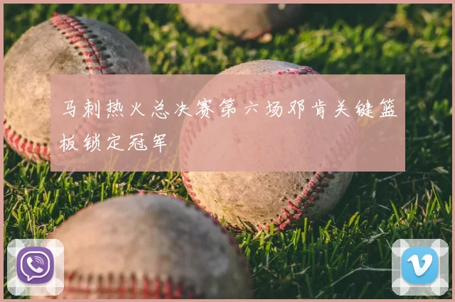 马刺热火总决赛第六场邓肯关键篮板锁定冠军
